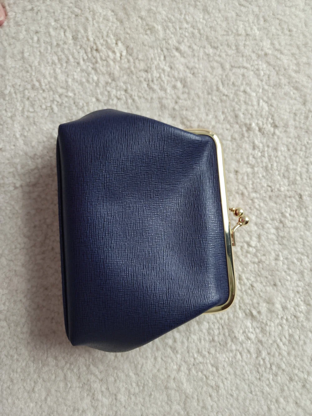 Dooney & Bourke Navy Leather Kiss-Lock Coin Purse